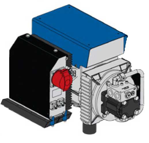 HMG-PRO6kW - Hydraulisch angetriebener Magnet-Generator 6 kW - Montage auf einer Trägermaschine